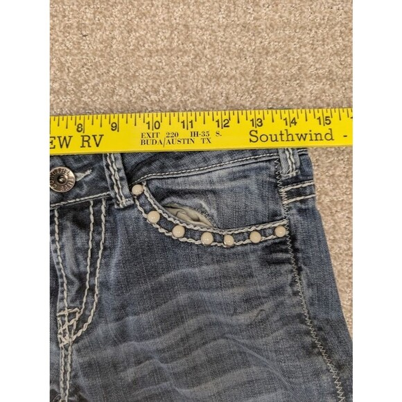 Cowgirl Tuff Jeans Don't Fence Me In Pearls Womens 27/31 Medium Wash Blue Denim - Picture 9 of 11